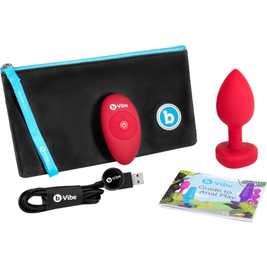 Вибро-пробка Vibrating Heart Shape Jewel Plug M-L