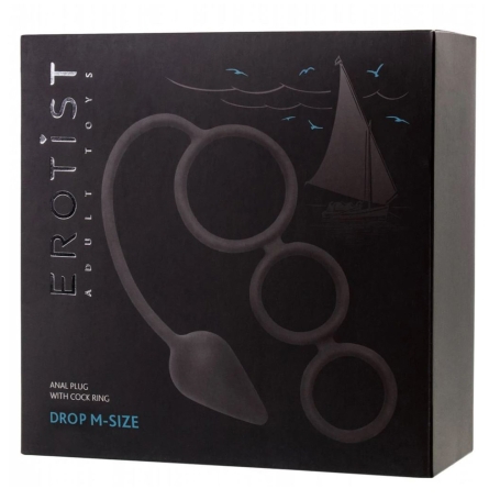 Эрекционные кольца с анальной пробкой Erotist Drop